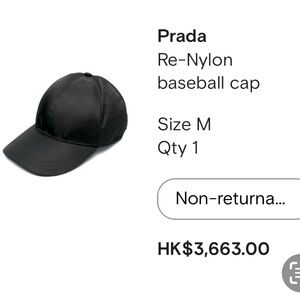 Authentic Prada Re-Nylon baseball hat
